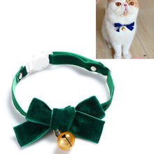 Load image into Gallery viewer, Velvet Bowknot Adjustable Pet Collar Cat Dog Rabbit Bow Tie Accessories, S 17-30cm Bowknot, S 17-30cm Bowknot With Bell