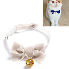 Load image into Gallery viewer, Velvet Bowknot Adjustable Pet Collar Cat Dog Rabbit Bow Tie Accessories, S 17-30cm Bowknot, S 17-30cm Bowknot With Bell
