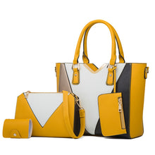 Load image into Gallery viewer, 4 in 1 Fashion All-Match Diagonal Ladies Handbags Large Capacity Bag, White, Yellow, Navy Blue, Black, Brown
