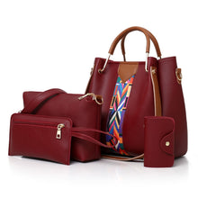 Load image into Gallery viewer, 4 in 1 All-Match Messenger Handbag Ladies Fashion Large-Capacity Bag, White, Red Wine, Green, Black, Gray, Brown, Pink