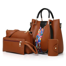 Load image into Gallery viewer, 4 in 1 All-Match Messenger Handbag Ladies Fashion Large-Capacity Bag, White, Red Wine, Green, Black, Gray, Brown, Pink