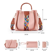 Load image into Gallery viewer, 4 in 1 All-Match Messenger Handbag Ladies Fashion Large-Capacity Bag, White, Red Wine, Green, Black, Gray, Brown, Pink
