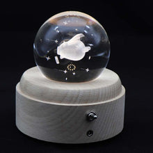 Load image into Gallery viewer, Girl Bedside Lamp Crystal Ball Wooden Base Music Box Charging Glow Rotating Night Light, Random Music, Ballet, Castle, Unicorn, Flying Pig, Dogs, Drawing Girl, Whale, Deer, Deer Head, Cat, Mermaid, Dandelion, Balloon Bear, Christmas Tree, Double Pig   ...