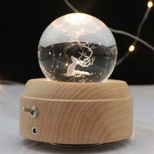 Load image into Gallery viewer, Girl Bedside Lamp Crystal Ball Wooden Base Music Box Charging Glow Rotating Night Light, Random Music, Ballet, Castle, Unicorn, Flying Pig, Dogs, Drawing Girl, Whale, Deer, Deer Head, Cat, Mermaid, Dandelion, Balloon Bear, Christmas Tree, Double Pig   ...