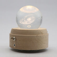 Load image into Gallery viewer, Girl Bedside Lamp Crystal Ball Wooden Base Music Box Charging Glow Rotating Night Light, Random Music, Ballet, Castle, Unicorn, Flying Pig, Dogs, Drawing Girl, Whale, Deer, Deer Head, Cat, Mermaid, Dandelion, Balloon Bear, Christmas Tree, Double Pig   ...