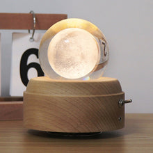 Load image into Gallery viewer, Girl Bedside Lamp Crystal Ball Wooden Base Music Box Charging Glow Rotating Night Light, Random Music, Ballet, Castle, Unicorn, Flying Pig, Dogs, Drawing Girl, Whale, Deer, Deer Head, Cat, Mermaid, Dandelion, Balloon Bear, Christmas Tree, Double Pig   ...