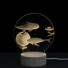 Load image into Gallery viewer, 3D Atmosphere Decorative Light Acrylic Inner Carved LED Night Light Creative Girl Table Lamp, Double Deer, Whale Girl, Deer, Cartoon Astronaut, Good Night, Flamingo, Full Moon, Tree Cat, Swan, Stars And Moon, Full Moon Swan, Moon Girl