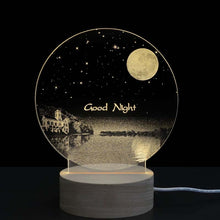 Load image into Gallery viewer, 3D Atmosphere Decorative Light Acrylic Inner Carved LED Night Light Creative Girl Table Lamp, Double Deer, Whale Girl, Deer, Cartoon Astronaut, Good Night, Flamingo, Full Moon, Tree Cat, Swan, Stars And Moon, Full Moon Swan, Moon Girl