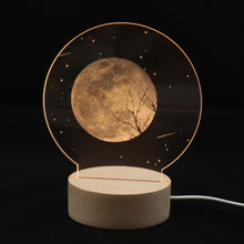 Load image into Gallery viewer, 3D Atmosphere Decorative Light Acrylic Inner Carved LED Night Light Creative Girl Table Lamp, Double Deer, Whale Girl, Deer, Cartoon Astronaut, Good Night, Flamingo, Full Moon, Tree Cat, Swan, Stars And Moon, Full Moon Swan, Moon Girl