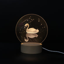 Load image into Gallery viewer, 3D Atmosphere Decorative Light Acrylic Inner Carved LED Night Light Creative Girl Table Lamp, Double Deer, Whale Girl, Deer, Cartoon Astronaut, Good Night, Flamingo, Full Moon, Tree Cat, Swan, Stars And Moon, Full Moon Swan, Moon Girl