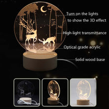 Load image into Gallery viewer, 3D Atmosphere Decorative Light Acrylic Inner Carved LED Night Light Creative Girl Table Lamp, Double Deer, Whale Girl, Deer, Cartoon Astronaut, Good Night, Flamingo, Full Moon, Tree Cat, Swan, Stars And Moon, Full Moon Swan, Moon Girl