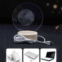 Load image into Gallery viewer, 3D Atmosphere Decorative Light Acrylic Inner Carved LED Night Light Creative Girl Table Lamp, Double Deer, Whale Girl, Deer, Cartoon Astronaut, Good Night, Flamingo, Full Moon, Tree Cat, Swan, Stars And Moon, Full Moon Swan, Moon Girl