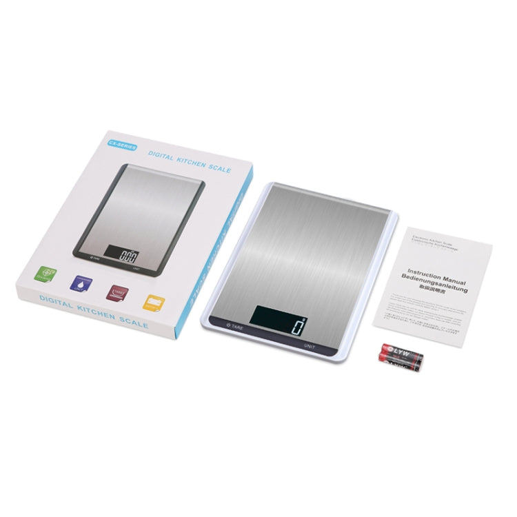 Stainless Steel Kitchen Scale Household Food Electronic Scale, 5kg/1g, 10kg/1g