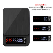 Load image into Gallery viewer, Household Hand-Pushed Coffee Scale USB-Powered Smart Kitchen Scale With Timing, 3kg/0.1g, 5kg/0.1g, 10kg/1g