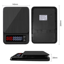 Load image into Gallery viewer, Household Hand-Pushed Coffee Scale USB-Powered Smart Kitchen Scale With Timing, 3kg/0.1g, 5kg/0.1g, 10kg/1g