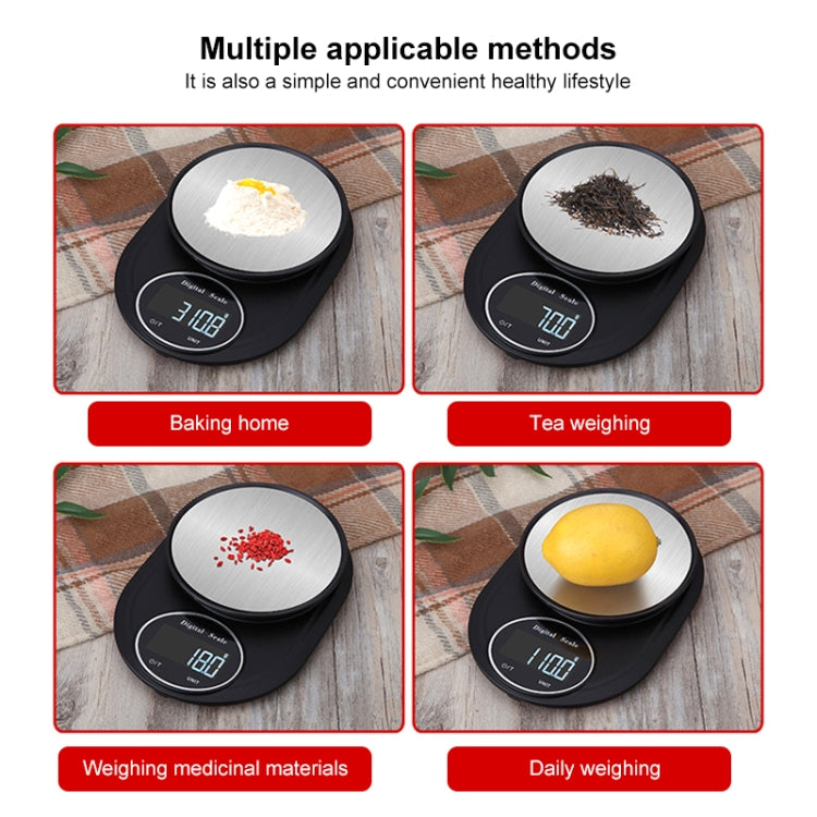Home Kitchen Electronic Scale High Precision Stainless Steel Jewelry Scale, Hemming 5kg/1g, No Edging 5kg/1g, Hemming 3kg/0.1g, No Edging 3kg/0.1g, Hemming 5kg/0.1g, No Edging 5kg/0.1g