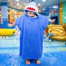 Load image into Gallery viewer, Cotton Cloak Home Bathroom Lengthen Children Wearable Bath Towel 70 cm, Pink Unicorn DP19S-4, Green Crocodile DP19S-5, Blue Shark DP19S-6