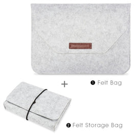 Portable Air Permeable Felt Sleeve Bag for MacBook Laptop, with Power Storage Bag, 12 inch, 13 inch, 15 inch, 11 inch