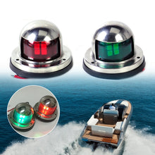 Load image into Gallery viewer, 1 Pair Stainless Steel LED Navigation Light Red Green Sailing Signal Light for Marine Boat Yacht Warning Light, DC 12V, 1 Pair 12V