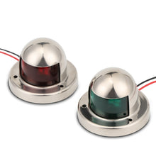 Load image into Gallery viewer, 1 Pair Stainless Steel LED Navigation Light Red Green Sailing Signal Light for Marine Boat Yacht Warning Light, DC 12V, 1 Pair 12V