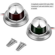 Load image into Gallery viewer, 1 Pair Stainless Steel LED Navigation Light Red Green Sailing Signal Light for Marine Boat Yacht Warning Light, DC 12V, 1 Pair 12V