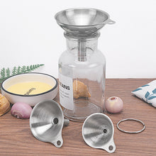 Load image into Gallery viewer, 3 in 1 Stainless Steel Funnel Mini Funnel Oil Leaking Wine Leaking Integrated Liquid Dispenser Set, Oil Leaking