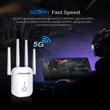 Load image into Gallery viewer, COMFAST CF-WR758AC Dual Frequency 1200Mbps Wireless Repeater 5.8G WIFI Signal Amplifier, CN Plug, TBD05451904, TBD05451904EU, TBD05451904UK