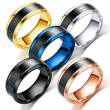 Load image into Gallery viewer, Smart Temperature Ring Stainless Steel Personalized Temperature Display Couple Ring, 6, 7, 8, 9, 10, 11, 12, 13