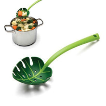 Load image into Gallery viewer, Green Leaf Colander Noodle Spoon Colander, Noodle Spoon