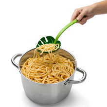 Load image into Gallery viewer, Green Leaf Colander Noodle Spoon Colander, Noodle Spoon