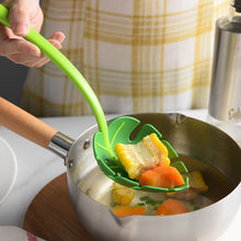 Load image into Gallery viewer, Green Leaf Colander Noodle Spoon Colander, Noodle Spoon