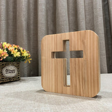 Load image into Gallery viewer, Cross Pine Craft Table Lamp Wooden LED Night Light, Cross