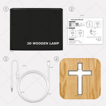 Load image into Gallery viewer, Cross Pine Craft Table Lamp Wooden LED Night Light, Cross