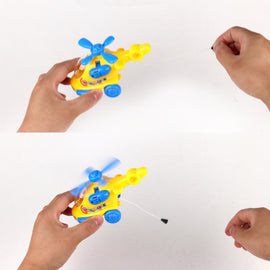 3 PCS Children Handle Plane Q Version Aviation Helicopter Model