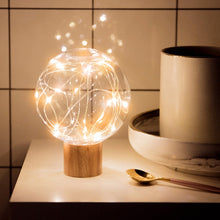 Load image into Gallery viewer, Star Moon Night Light USB Wood Base LED Atmosphere Light, Round Base