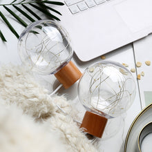 Load image into Gallery viewer, Star Moon Night Light USB Wood Base LED Atmosphere Light, Round Base