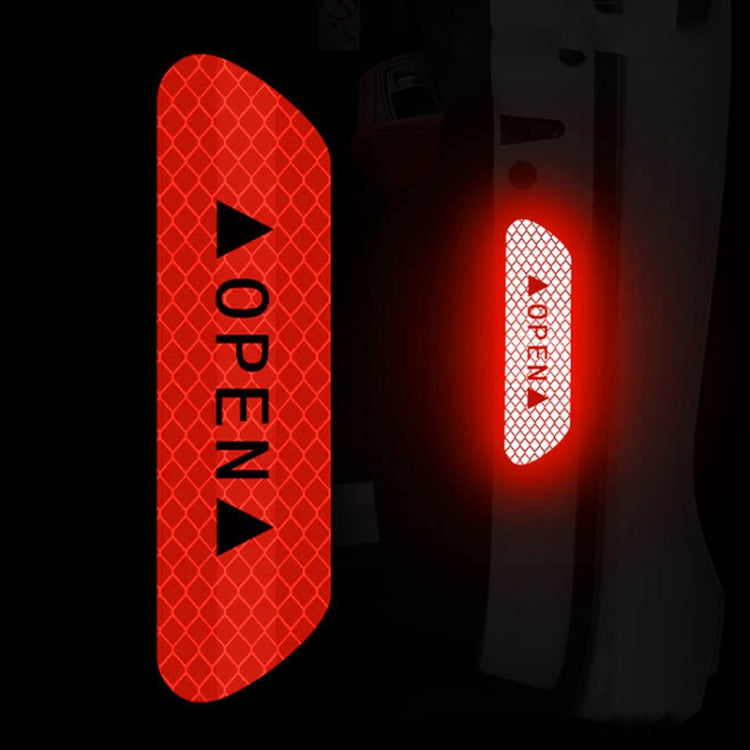 OPEN Reflective Tape Warning Mark Bicycle Accessories Car Door Stickers, Yellow, White, Red, Blue
