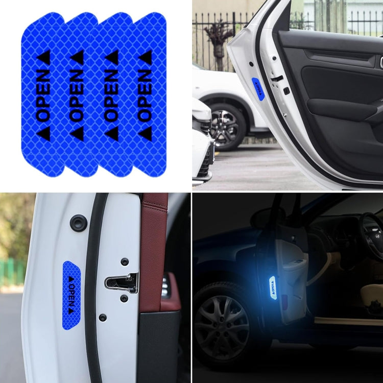 OPEN Reflective Tape Warning Mark Bicycle Accessories Car Door Stickers, Yellow, White, Red, Blue