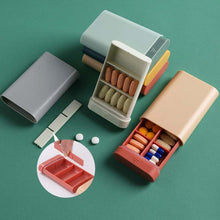 Load image into Gallery viewer, 3 PCS Portable Sealed Pill Storage Box Divided Into Compartments Portable Mini Pill Box, Blue, Green, Gray, Pink