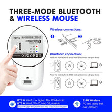 Load image into Gallery viewer, Inphic PM1 Office Mute Wireless Laptop Mouse, Matte, Battery Display, Bluetooth