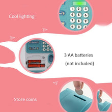 Load image into Gallery viewer, Simulation Password Fingerprint Sensor Unlocking Money Box Automatic Roll Money Safe ATM Piggy Bank, Pink, Blue