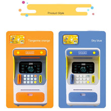 Load image into Gallery viewer, Simulation Face Recognition ATM Cash Deposit Box Simulation Password Automatic Rolling Money Safe Deposit Box, Orange (Battery Version), Blue (Battery Version), Orange (Charging Version), Blue (Charging Version)