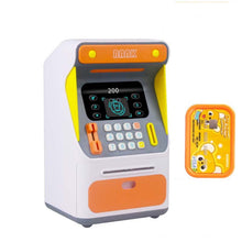 Load image into Gallery viewer, Simulation Face Recognition ATM Cash Deposit Box Simulation Password Automatic Rolling Money Safe Deposit Box, Orange (Battery Version), Blue (Battery Version), Orange (Charging Version), Blue (Charging Version)
