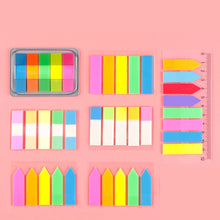 Load image into Gallery viewer, 5pcs Fluorescent Transparent Small Sticker Note Indicator Label Index Sticker, 7660 (One Box), 7661 (One Pack), 7662 (One Pack), 7663 (One Pack), 7664 (One Pack), 7665 (One Pack)