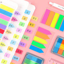 Load image into Gallery viewer, 5pcs Fluorescent Transparent Small Sticker Note Indicator Label Index Sticker, 7660 (One Box), 7661 (One Pack), 7662 (One Pack), 7663 (One Pack), 7664 (One Pack), 7665 (One Pack)