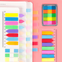 Load image into Gallery viewer, 5pcs Fluorescent Transparent Small Sticker Note Indicator Label Index Sticker, 7660 (One Box), 7661 (One Pack), 7662 (One Pack), 7663 (One Pack), 7664 (One Pack), 7665 (One Pack)