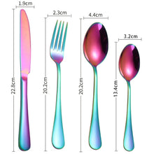Load image into Gallery viewer, 24 in 1 Stainless Steel Tableware Western Steak Cutlery Gift Set, Silver, Golden, Rose Gold, Rainbow Color, Black