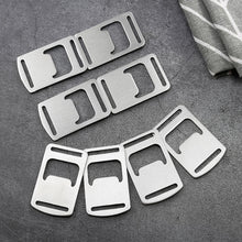Load image into Gallery viewer, 20 PCS Ribbon Bottle Opener Stainless Steel Card Bottle Opener Outdoor Backpack Webbing Buckle Lanyard Bottle Opener, 20 PCS Card