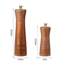 Load image into Gallery viewer, Wood Pepper Grinder Kitchen Household Manual Solid Pepper Powder Black Pepper Mill Grinder Bottle Seasoning Jar, Style 3, 5 inch, Style 3, 8 inch
