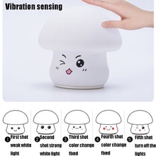 Load image into Gallery viewer, Silicone Colorful Mushroom Night Light Bedside Sleeping Table Lamp, 0.8W